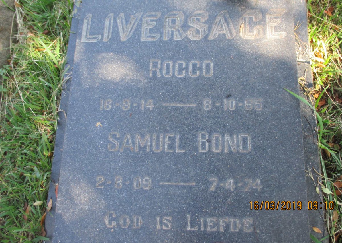 LIVERSAGE Samuel Bond 1909-1974 :: LIVERSAGE Rocco 1914-1965