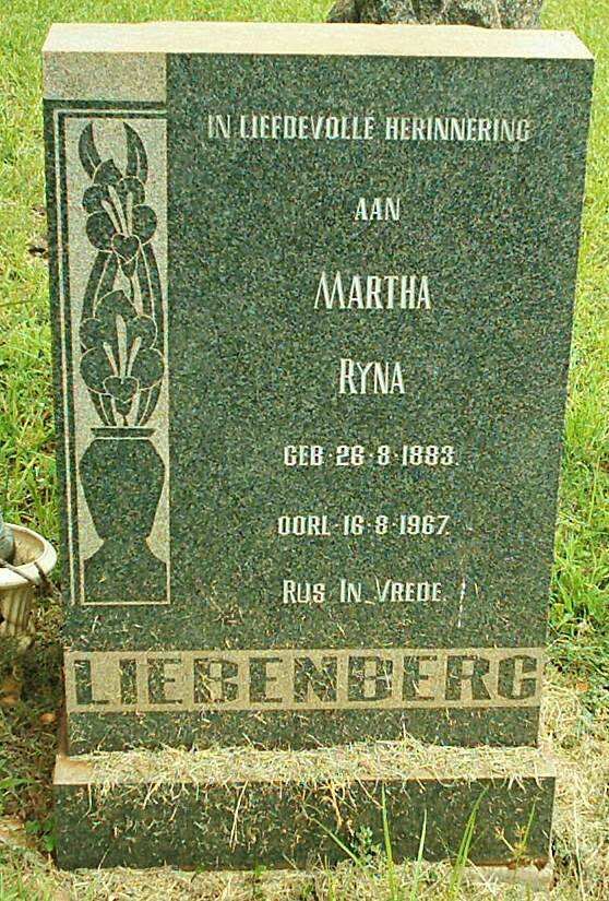 LIEBENBERG Martha Ryna 1883-1967