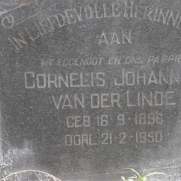 LINDE Cornelis Johannes, van der 1896-1950