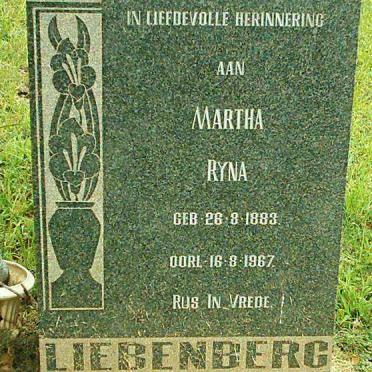 LIEBENBERG Martha Ryna 1883-1967