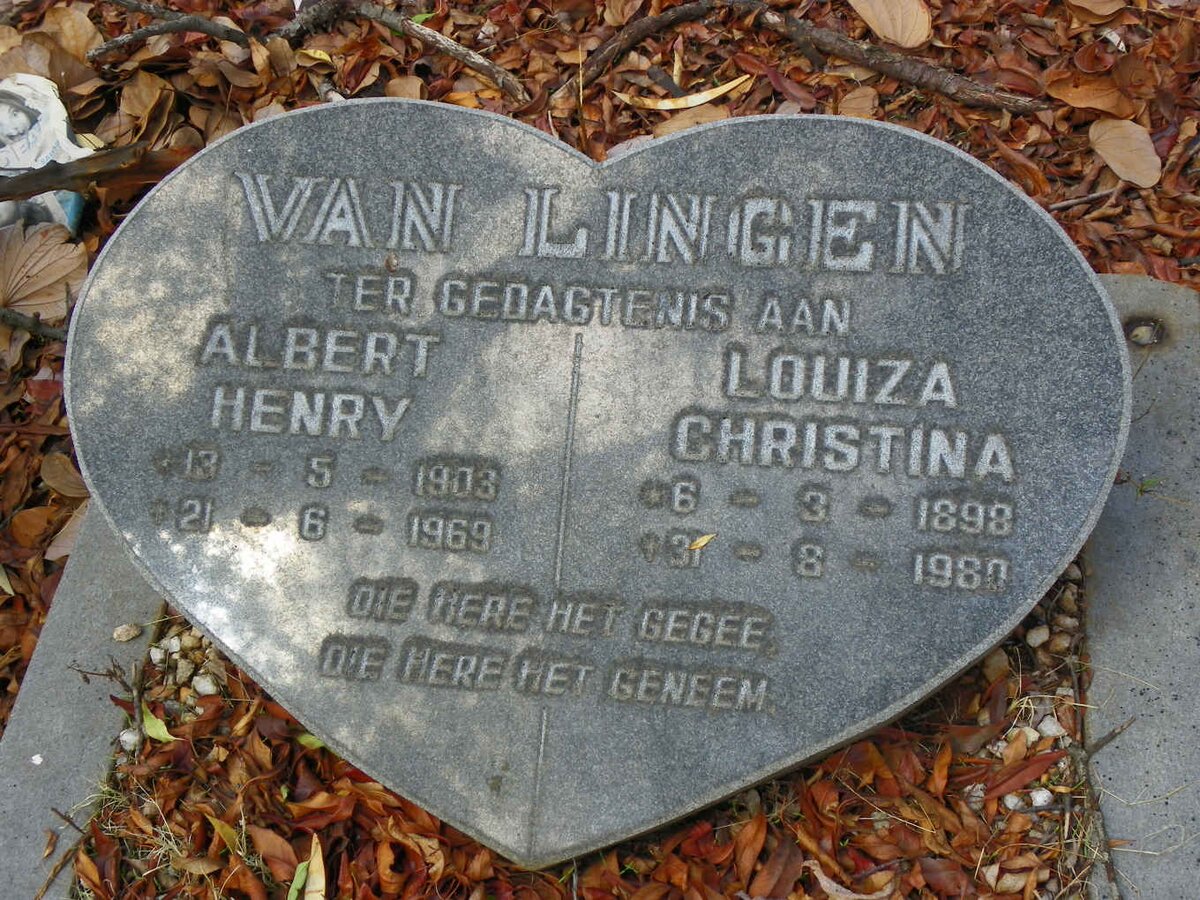 LINGEN Albert Henry, van 1903-1969 &amp; Louiza Christina 1898-1980