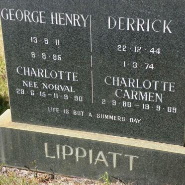 LIPPIATT George Henry 1911-1985 &amp; Charlotte NORVAL 1915-1990 :: LIPPIATT Derrick 1944-1974