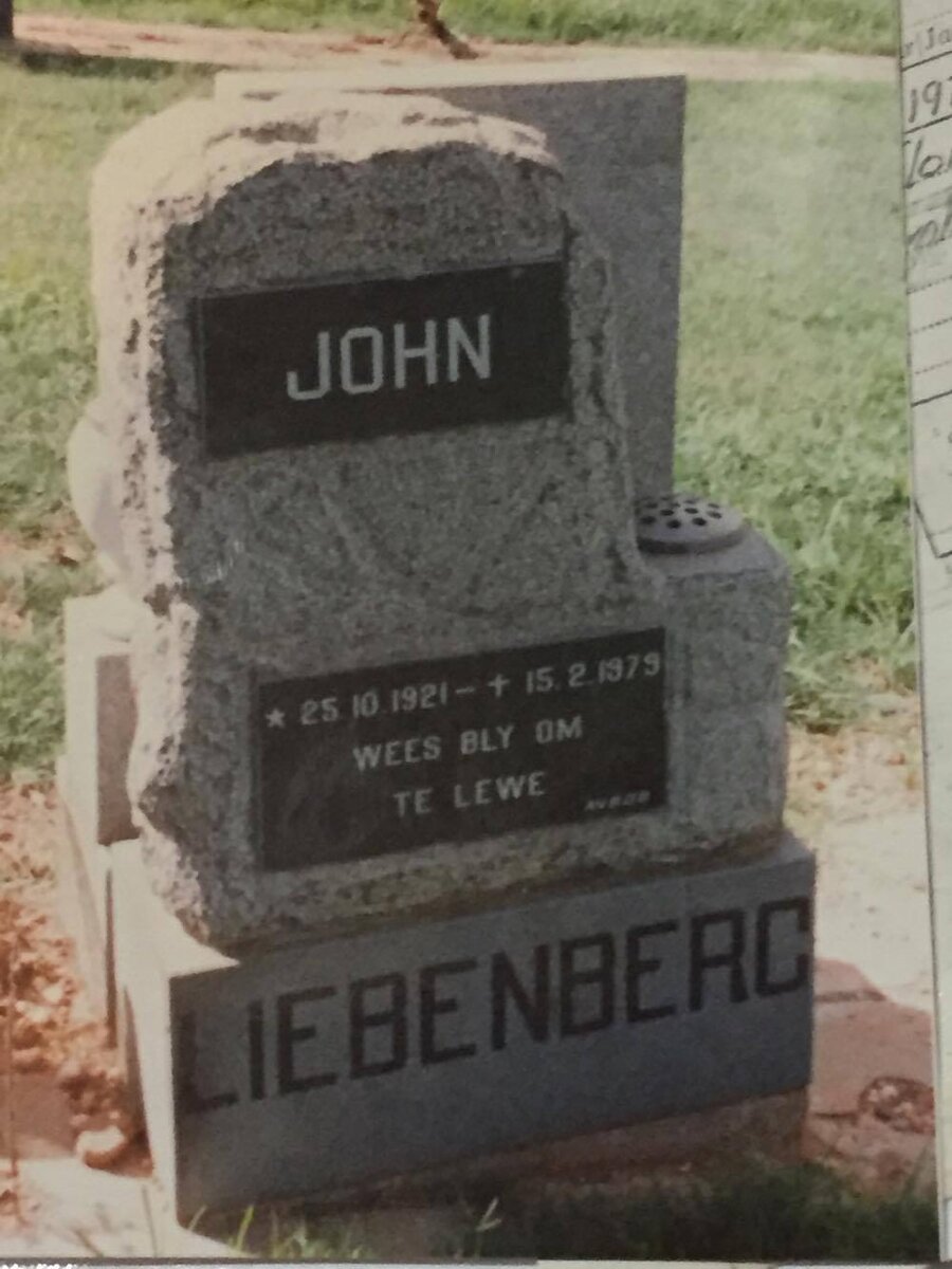 LIEBENBERG Petrus Johannes 1921-1979