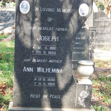 LIEBENBURG Joseph 1910-1955 &amp; Ann Wilhemina 1898-1969