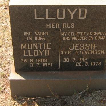 LLOYD Montie 1908-1991 &amp; Jessie STEVENSON 1912-1978