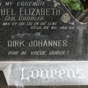 LOURENS Dirk Johannes 1926-1984 &amp; Isabel Elizabeth GROBLER 1931-1966