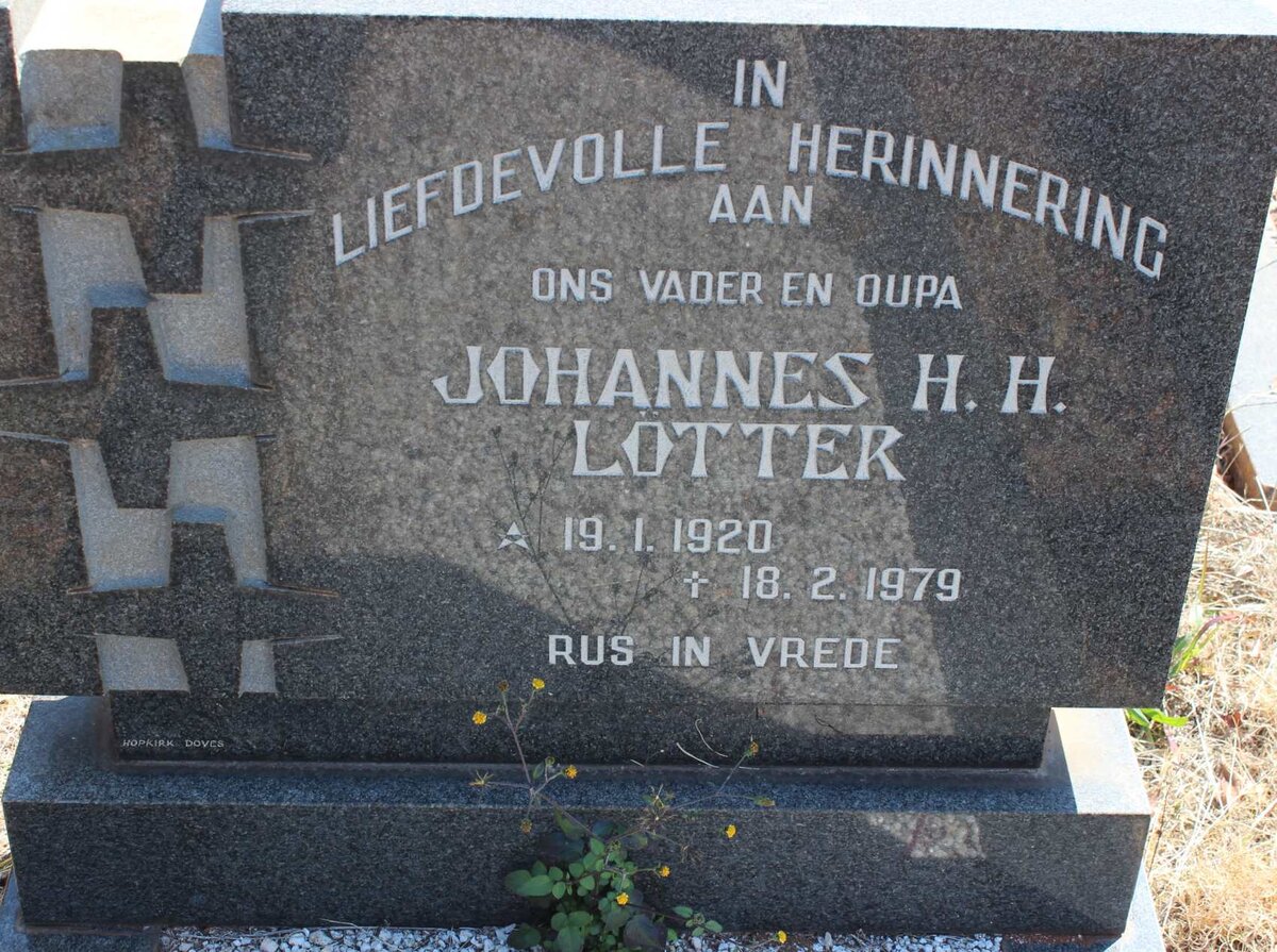 LOTTER Johanna H.H. 1920-1979