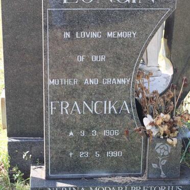 LONGIN Francika 1906-1990 :: PRETORIUS Nerina Modari 1953-2001