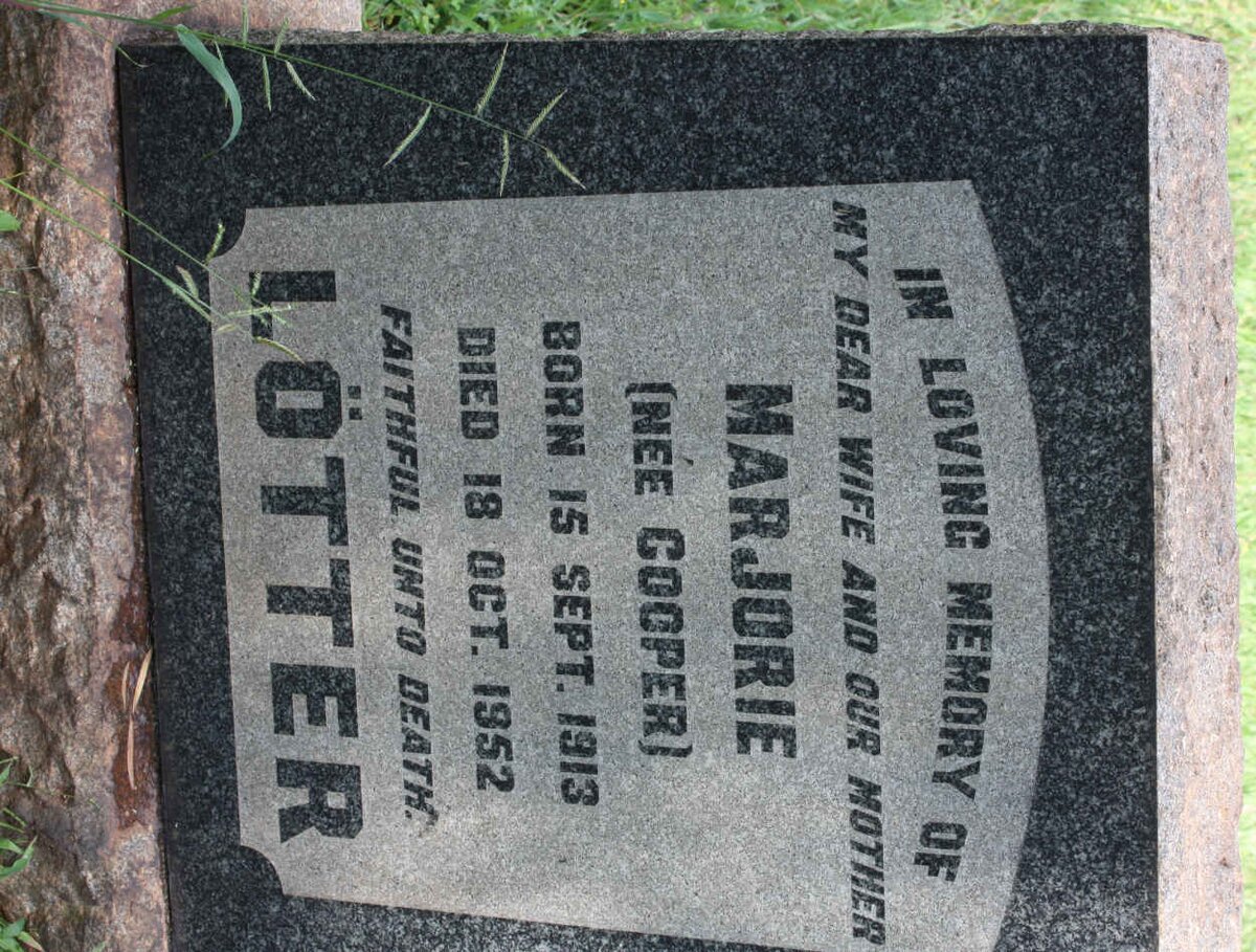 LÖTTER Marjorie nee COOPER 1913-1952