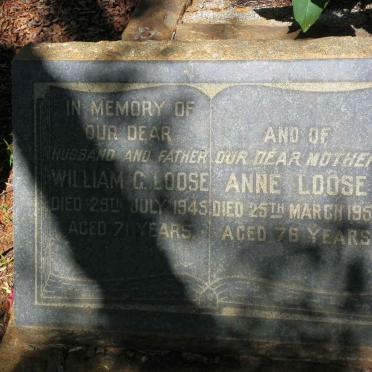 LOOSE William G. -1945 &amp; Anne -1950