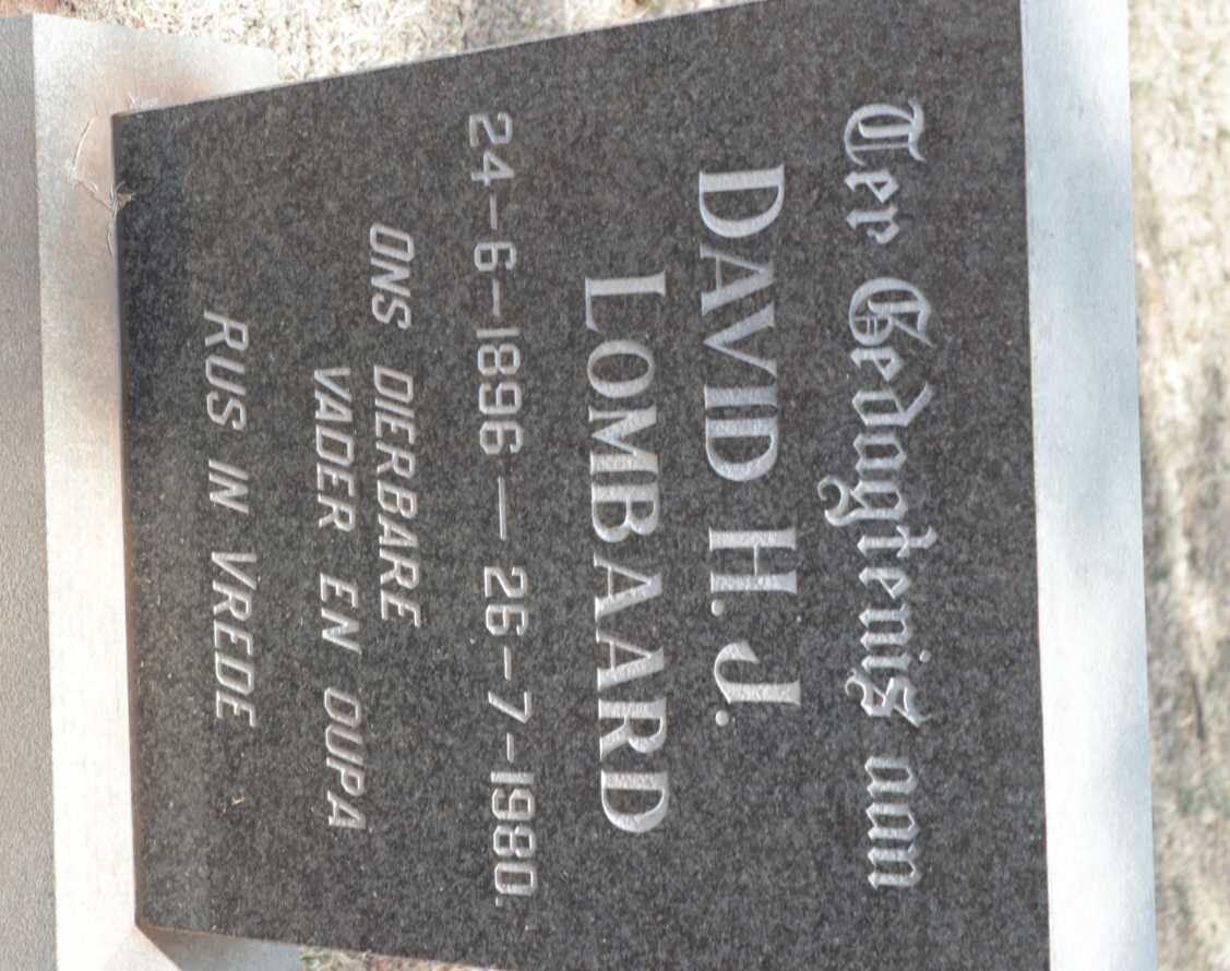 LOMBAARD David H.J. 1896-1980