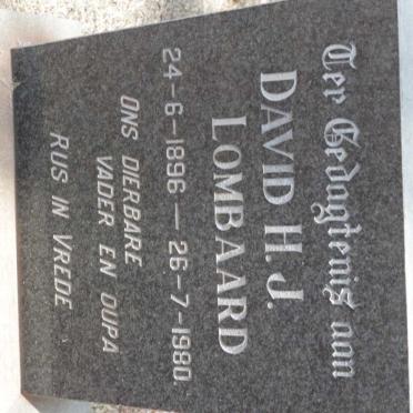 LOMBAARD David H.J. 1896-1980