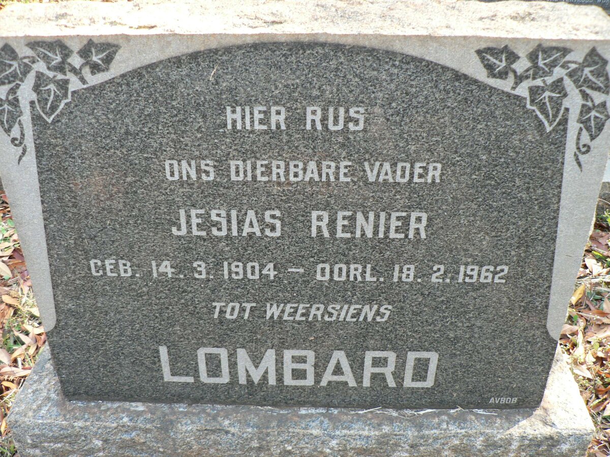 LOMBARD Jesias Renier 1904-1962