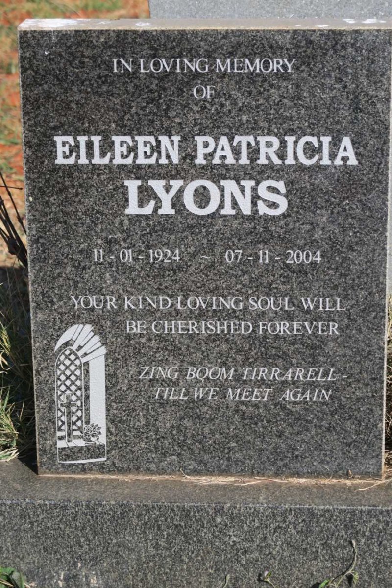 LYONS Eileen Patricia 1924-2004