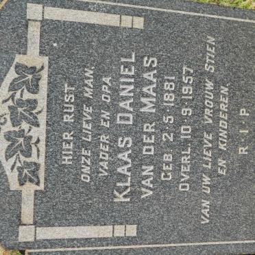 MAAS Klaas Daniel, van der 1881-1957