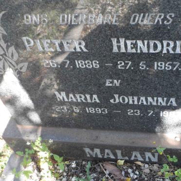 MALAN Pieter Hendrik 1886-1957 &amp; Maria Johanna 1893-198?