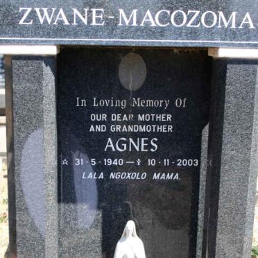 MACOZOMA Agnes, ZWANE 1940-2003