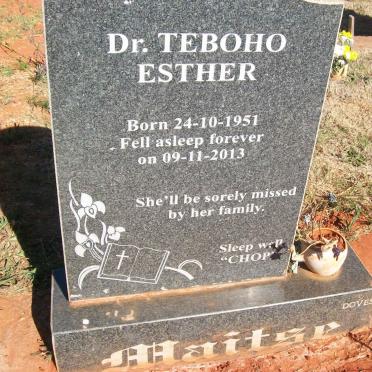 MAITSE Teboho Esther 1951-2013