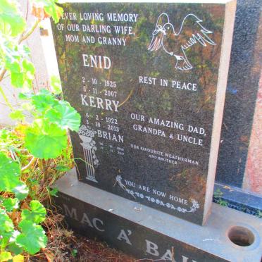MACA'BAIRD Kerry 1922-2013 &amp; Enid 1925-2007