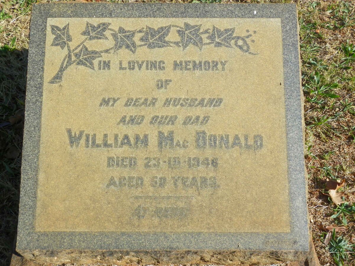 MacDONALD William -1946