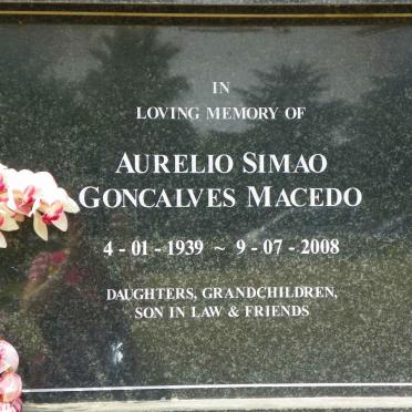 MACEDO Aurelio Simao Goncalves 1939-2008