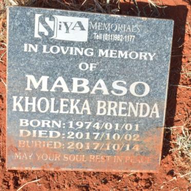 MABASO Kholeka Brenda 1974-2017