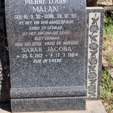 MALAN Sarah Jacoba 1912-1984 :: MALAN Pierre Louis 1932-1953