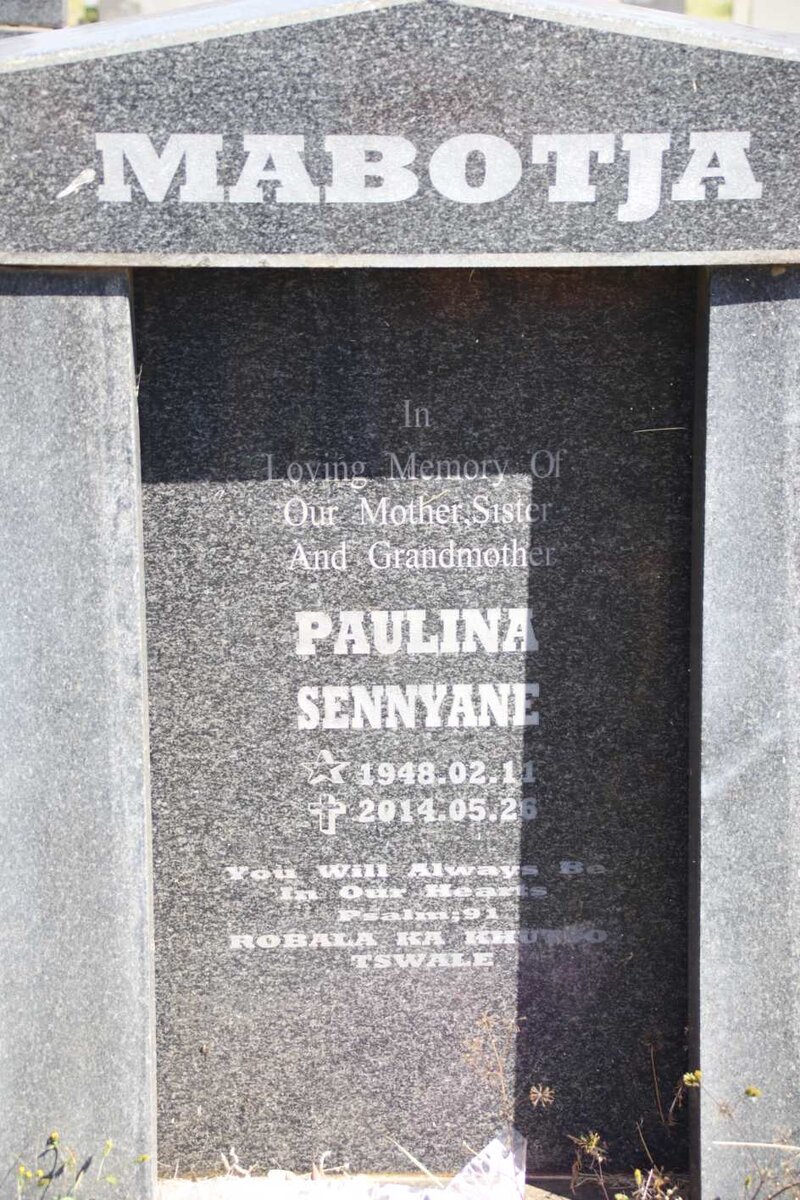 MABOTJA Paulina Sennyane 1948-2014