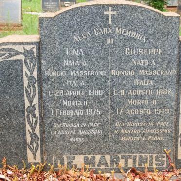 MARTINIS Giuseppe, de 1882-1949 &amp; Lina 1900-1975