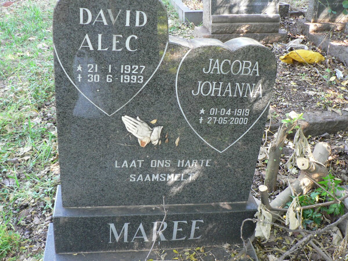 MAREE David Alec 1927-1993 &amp; Jacoba Johanna 1919-2000