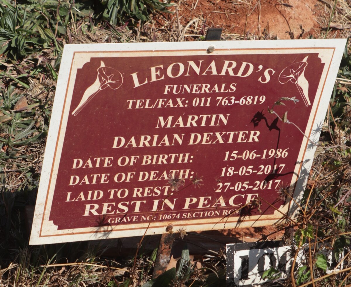 MARTIN Darian Dexter 1986-2017