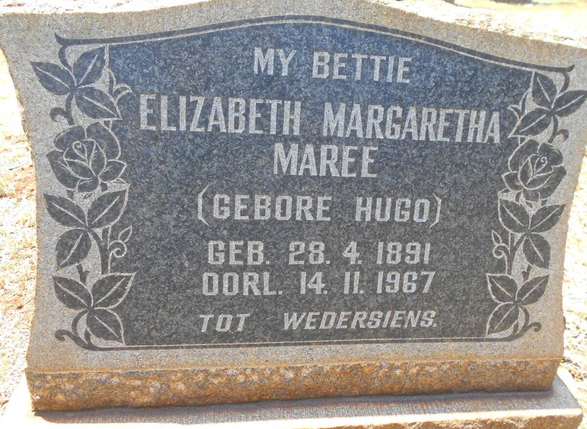 MAREE Elizabeth Margaretha nee HUGO 1891-1967