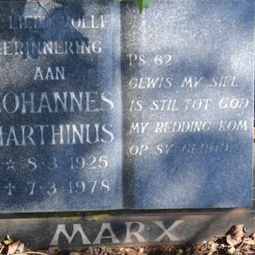 MARX Johannes Marthinus 1925-1978