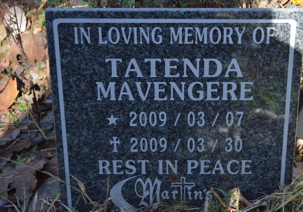 MAVENGERE Tatenda 2009-2009