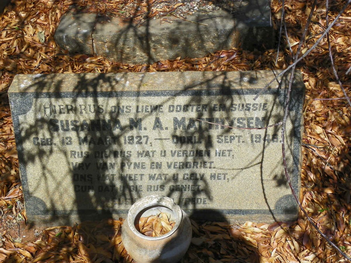 MATTHYSEN Susanna M.A. 1927-1946