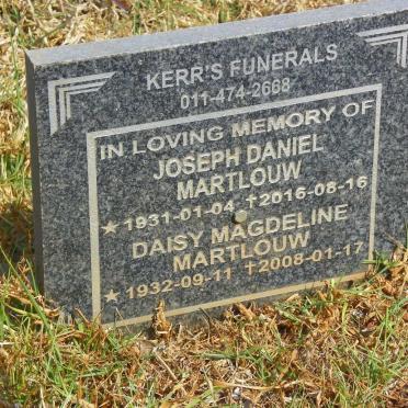 MARTLOUW Joseph Daniel 1931-2016 &amp; Daisy Magdeline 1932-2008