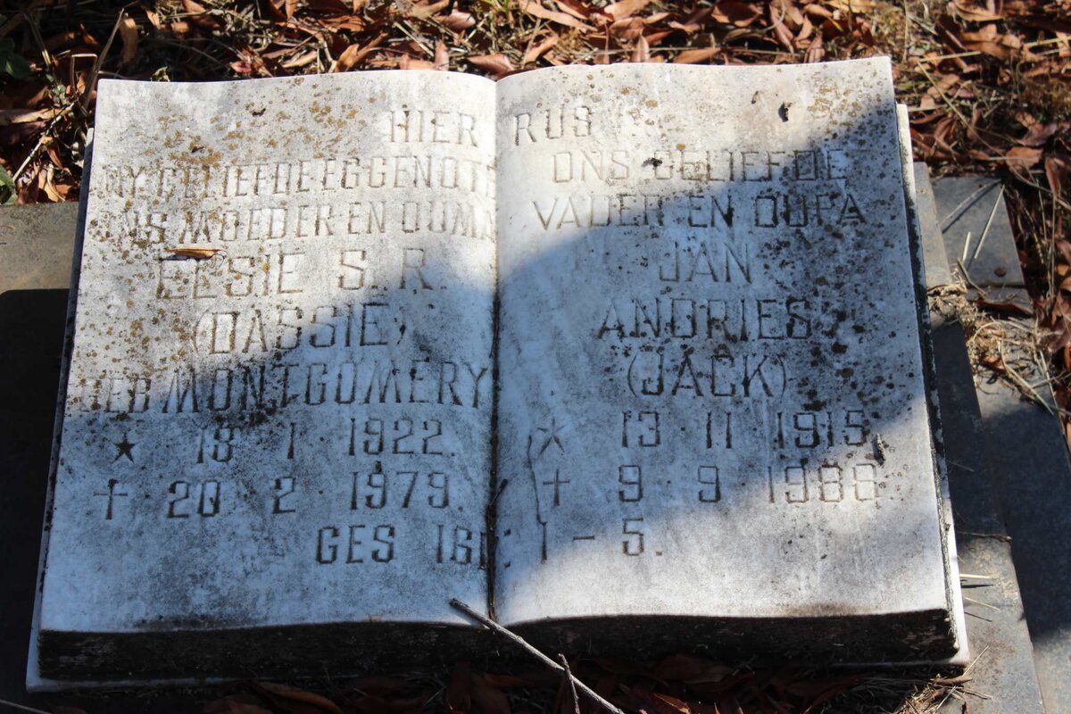 MARITZ Jan Andries 1915-1988 &amp; Elsie S.R. MONTGOMERY 1922-1979 