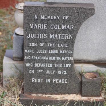 MATERN Marie Colmar Julius -1973