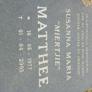 MATTHEE Susanna Maria 1977-2005