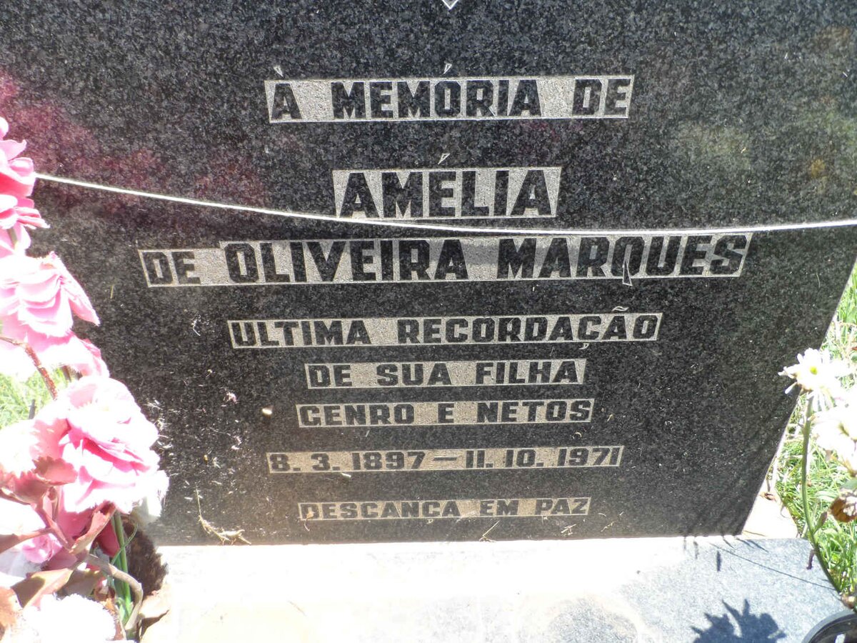 MARQUES Amelia, DE OLIVEIRA 1897-1971