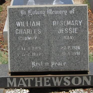 MATHEWSON William Charles 1909-1977 &amp; Rosemary Jessie 1926-1991