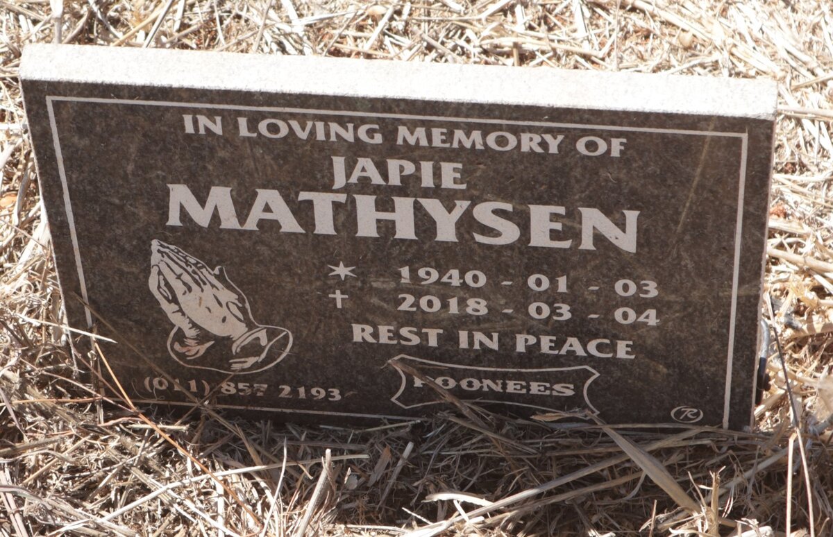 MATHYSEN Japie 1940-2018