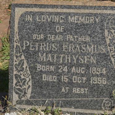 MATTHYSEN Petrus Erasmus 1894-1956