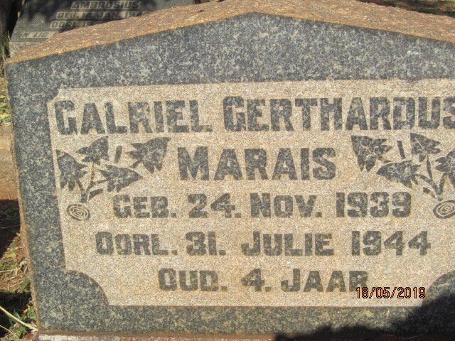 MARAIS Galriel Gerthardus 1939-1944