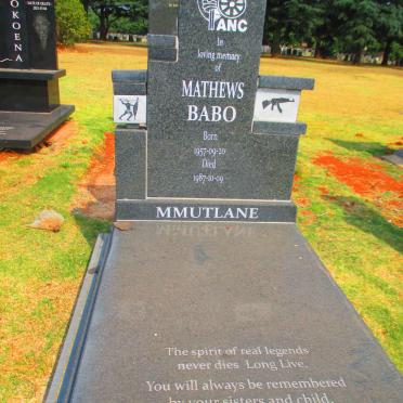 MMUTLANE Matews Babo 1957-1987