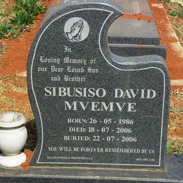 MVEMVE Sibusiso David 1986-2006