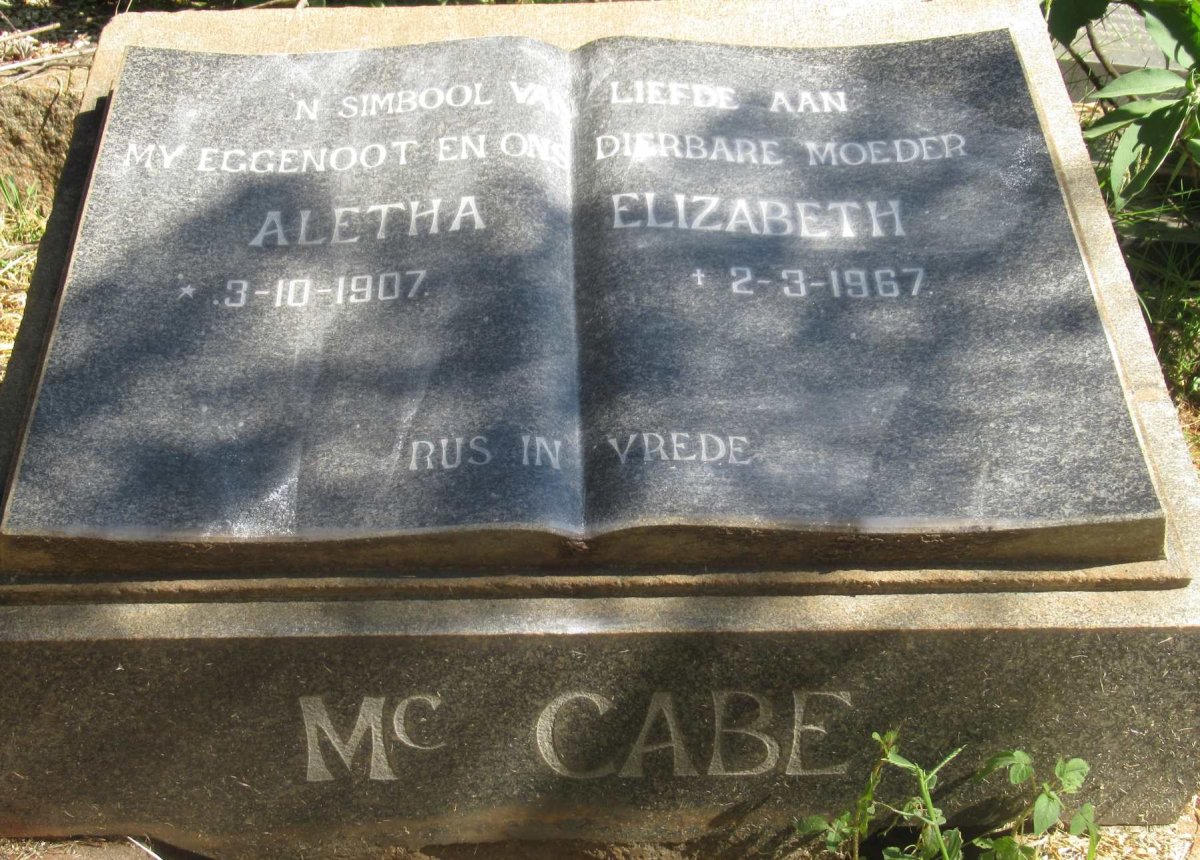 McCABE Aletha Elizabeth 1907-1967