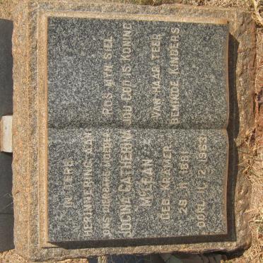 McLEAN Jocina Catherina nee KRAMER 1881-1963