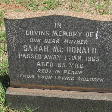McDONALD Sarah -1965