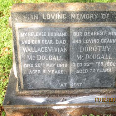 McDOUGALL Wallace Vivian -1948 &amp; Dorothy -1968